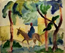 Un homme sur un âne (August Macke) - Muzeo.com
