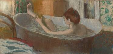 Une femme dans une baignoire s'épongeant la jambe (Edgar Degas) - Muzeo.com