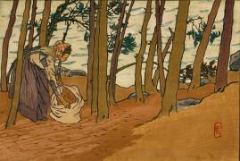 Women collecting pine needles (Henri Rivière) - Muzeo.com