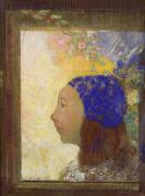 Young Girl in a Blue Bonnet (Odilon Redon) - Muzeo.com