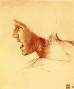 Head of screaming and attacking warrior (Leonardo da Vinci) - Muzeo.com