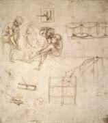 Studies of Figures and of Machinery (Leonardo da Vinci) - Muzeo.com