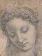 Tête de femme inclinée, souriante et les yeux baissés (Bronzino) - Muzeo.com
