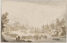 Paysage avec une rivière (Jan van Aken) - Muzeo.com