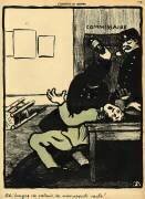 A policeman hits a man with a bottle in a police station (Félix Vallotton) - Muzeo.com