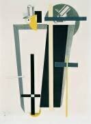 Composition abstraite en gris, jaune et noir (Eliezer Lissitzky) - Muzeo.com