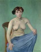 Nu en tissu bleu (Félix Vallotton) - Muzeo.com