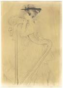 Mme Helleu avec une harpe (Paul César Helleu) - Muzeo.com