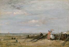 A Beach Scene at Trouville (Eugène Boudin) - Muzeo.com