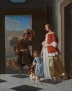 A Fishmonger at the Door (Jacob Ochtervelt) - Muzeo.com