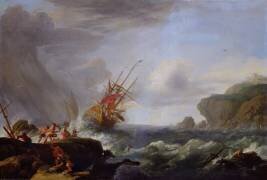 A Mediterranean sea port with figures and shipping (Joseph Vernet) - Muzeo.com
