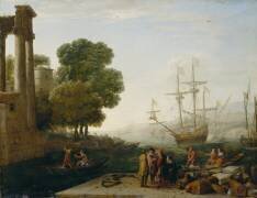 A Seaport at Sunset (Claude Gellée) - Muzeo.com