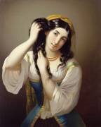 A Sicilian Playing with her Hair (Michele Cusa) - Muzeo.com