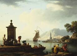 A View of the Harbour at Genoa (Joseph Vernet) - Muzeo.com
