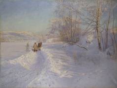 A Winter Morning after a Snowfall in Dalarna (Anshelm Schultzberg) - Muzeo.com