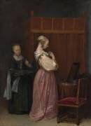 A Young Woman at her Toilet with a maid (Gérard ter Borch) - Muzeo.com