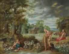 Adam at work in a field (Jan Brueghel the Younger) - Muzeo.com
