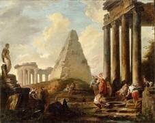 Alexandre le Grand devant le tombeau d'Achille (Hubert Robert) - Muzeo.com