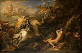 Allégorie du passage du Rhin par Louis XIV devant Tolhuis, le 12 juin 1672 (Michel Corneille the Elder) - Muzeo.com