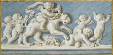 Amours et attributs avec une lionne au centre (Piat Sauvage) - Muzeo.com