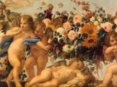 Amours et guirlande de fleurs (Détail) (Carlo Maratta) - Muzeo.com