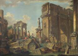 An Architectural Capriccio with the Arch of Constantine (Giovanni Paolo Pannini) - Muzeo.com