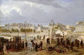An Attack on a Barricade on the Pont de l'Archeveche (Philippe Marie Chaperon) - Muzeo.com