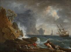 An Italian Harbour in Stormy Weather (Joseph Vernet) - Muzeo.com