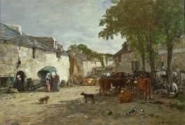 Animal Market at Daoulas (Eugène Boudin) - Muzeo.com