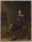 Autoportrait au chevalet (Cornelis Saftleven) - Muzeo.com