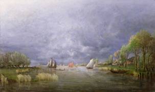 Banks of the Loire in Spring (Charles Leroux) - Muzeo.com