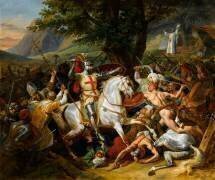 Bataille de Las Navas de Tolosa, le 16 juillet 1212 entre les Espagnols et les Maures (Horace Vernet) - Muzeo.com