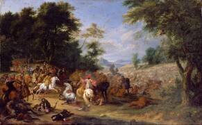 Bataille à l'entrée d'une forêt (Adam Frans van der Meulen) - Muzeo.com