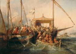 Bataille navale remportée devant l'île d'Embro à l'entrée du détroit des Dardanelles (Eugène Lepoittevin) - Muzeo.com