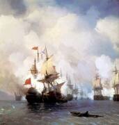 Battle in the Chios Channel (Ivan Aivazovsky) - Muzeo.com