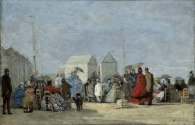 Beach Scene at Trouville (Eugène Boudin) - Muzeo.com