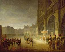 Blessing of the Flags in Front of Notre-Dame in 1804 (French School) - Muzeo.com