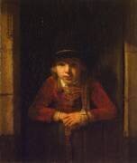 Boy Looking through the Window (Samuel van Hoogstraten) - Muzeo.com
