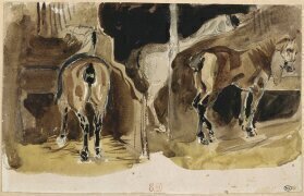 Chevaux dans une écurie (Eugène Delacroix) - Muzeo.com