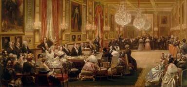 Concert donné dans la galerie des Guise au château d'Eu, le 4 septembre 1843 (Eugène Lami) - Muzeo.com