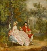 Conversation dans un parc (probablement Gainsborough et sa femme) (Thomas Gainsborough) - Muzeo.com