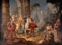 Départ de Sancho pour l'île de Barataria (Charles Joseph Natoire) - Muzeo.com