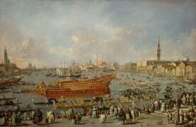 Départ du Bucentaure vers le Lido de Venise, le jour de l'Ascension (Francesco Guardi) - Muzeo.com