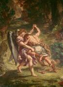 Détail de Jacob luttant avec l'Ange (Eugène Delacroix) - Muzeo.com
