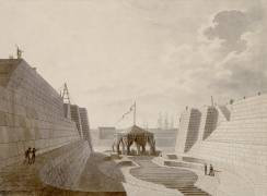 Dry dock at Cherbourg (Jean-Baptiste Isabey) - Muzeo.com