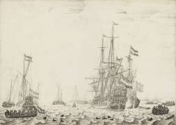 Dutch Ships near the Coast (Willem van de Velde the Elder) - Muzeo.com