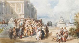 Escalier du parc de Versailles (Eugène Lami) - Muzeo.com
