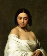 Etude florentine ou jeune fille en buste les yeux baissés (Hippolyte Flandrin) - Muzeo.com