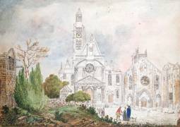Facade of the Old Church of Saint-Genevieve and Saint-Etienne-du-Mont (Mme. Duchateau) - Muzeo.com