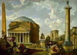 Fantasy View with the Pantheon and other Monuments of Ancient Rome (Giovanni Paolo Pannini) - Muzeo.com